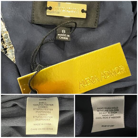 Alexia Admor Dress Women's Size 8 NWT Tweed Academia Collegiate Preppy Old Money - Picture 6 of 7